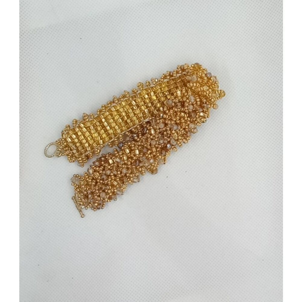 Vintage golden sparkle seed bead bracelet